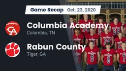 Recap: Columbia Academy  vs. Rabun County  2020
