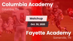 Matchup: Columbia Academy vs. Fayette Academy  2020