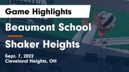 Beaumont School vs Shaker Heights  Game Highlights - Sept. 7, 2022