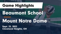 Beaumont School vs Mount Notre Dame  Game Highlights - Sept. 23, 2022