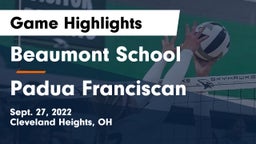 Beaumont School vs Padua Franciscan  Game Highlights - Sept. 27, 2022