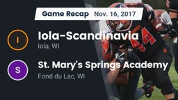Recap: Iola-Scandinavia  vs. St. Mary's Springs Academy  2017