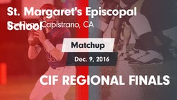 Matchup: St. Margaret's vs. CIF REGIONAL FINALS 2016