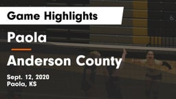 Paola  vs Anderson County Game Highlights - Sept. 12, 2020