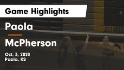 Paola  vs McPherson  Game Highlights - Oct. 3, 2020