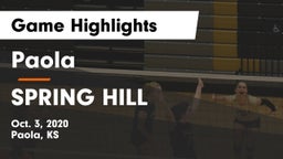 Paola  vs SPRING HILL  Game Highlights - Oct. 3, 2020