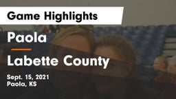 Paola  vs Labette County  Game Highlights - Sept. 15, 2021