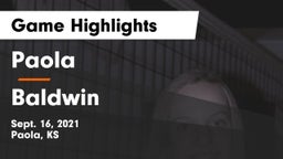 Paola  vs Baldwin  Game Highlights - Sept. 16, 2021