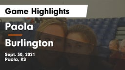 Paola  vs Burlington  Game Highlights - Sept. 30, 2021