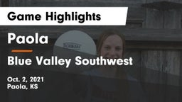 Paola  vs Blue Valley Southwest  Game Highlights - Oct. 2, 2021