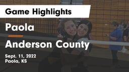 Paola  vs Anderson County  Game Highlights - Sept. 11, 2022