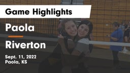 Paola  vs Riverton  Game Highlights - Sept. 11, 2022