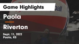 Paola  vs Riverton  Game Highlights - Sept. 11, 2022