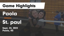 Paola  vs St. paul Game Highlights - Sept. 24, 2022