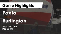 Paola  vs Burlington  Game Highlights - Sept. 29, 2022