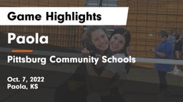 Paola  vs Pittsburg Community Schools Game Highlights - Oct. 7, 2022