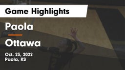 Paola  vs Ottawa  Game Highlights - Oct. 23, 2022