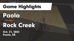 Paola  vs Rock Creek  Game Highlights - Oct. 31, 2022