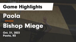 Paola  vs Bishop Miege  Game Highlights - Oct. 31, 2022