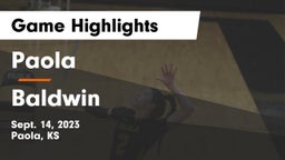 Paola  vs Baldwin  Game Highlights - Sept. 14, 2023