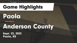 Paola  vs Anderson County  Game Highlights - Sept. 23, 2023