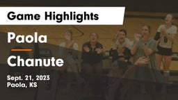 Paola  vs Chanute  Game Highlights - Sept. 21, 2023