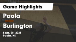 Paola  vs Burlington  Game Highlights - Sept. 28, 2023