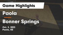 Paola  vs Bonner Springs  Game Highlights - Oct. 3, 2023