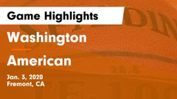 Washington  vs American  Game Highlights - Jan. 3, 2020