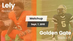 Matchup: Lely vs. Golden Gate  2018