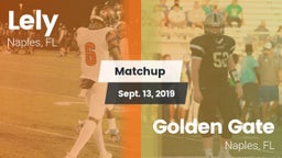 Matchup: Lely vs. Golden Gate  2019