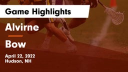 Alvirne  vs Bow Game Highlights - April 22, 2022