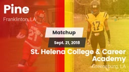 Matchup: Pine vs. St. Helena College & Career Academy 2018