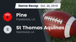 Recap: Pine  vs. St Thomas Aquinas 2018