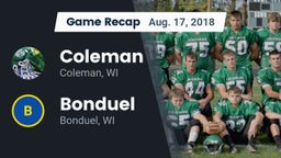 Recap: Coleman  vs. Bonduel  2018