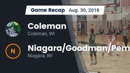 Recap: Coleman  vs. Niagara/Goodman/Pembine  2018