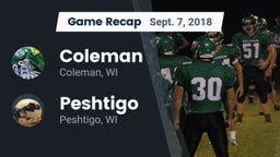 Recap: Coleman  vs. Peshtigo  2018