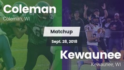 Matchup: Coleman vs. Kewaunee  2018