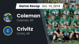 Recap: Coleman  vs. Crivitz 2018