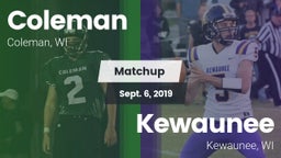 Matchup: Coleman vs. Kewaunee  2019