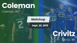 Matchup: Coleman vs. Crivitz 2019