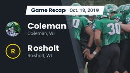 Recap: Coleman  vs. Rosholt  2019