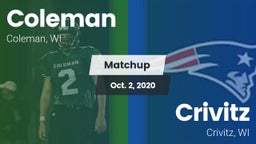 Matchup: Coleman vs. Crivitz 2020