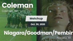 Matchup: Coleman vs. Niagara/Goodman/Pembine  2020