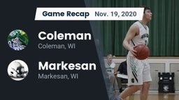 Recap: Coleman  vs. Markesan  2020