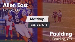 Matchup: Allen East vs. Paulding  2016