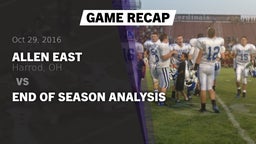 Recap: Allen East  vs. End of Season Analysis 2016