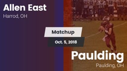 Matchup: Allen East vs. Paulding  2018