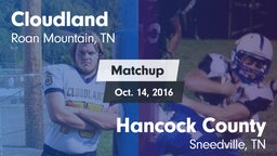 Matchup: Cloudland vs. Hancock County  2016