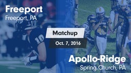 Matchup: Freeport vs. Apollo-Ridge  2016